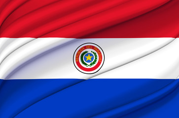 Paraguay waving flag illustration.