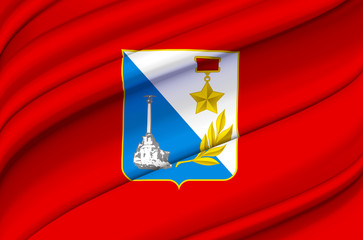 Sevastopol waving flag illustration.