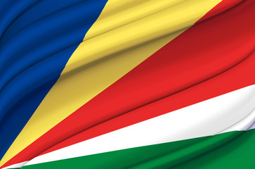 Seychelles waving flag illustration.