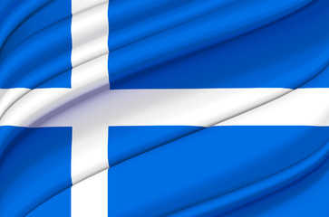 Shetland waving flag illustration.