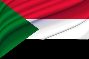 Sudan waving flag illustration.