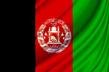 Afghanistan waving flag illustration.