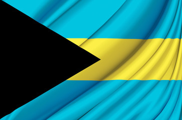 Bahamas waving flag illustration.