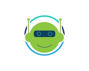 Robot logo vector icon template