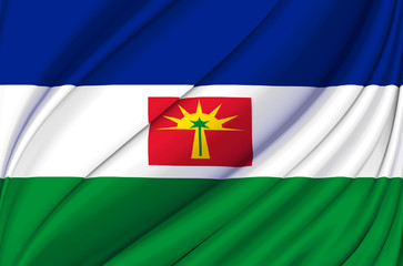 Obraz premium Barinas waving flag illustration.