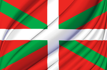 Basque Country waving flag illustration.