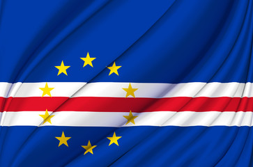 Cape Verde waving flag illustration.
