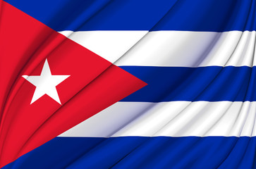 Cuba waving flag illustration.