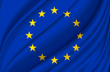 European Union waving flag illustration.