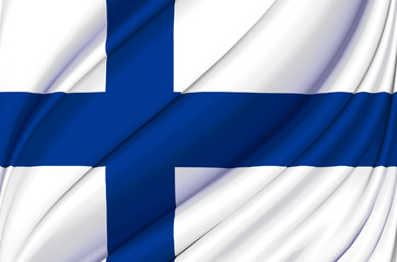 Naklejka premium Finland waving flag illustration.