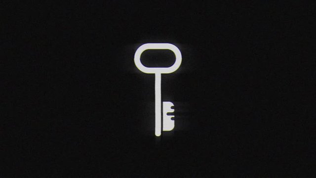Web key in glitch effect mp4 video on dark background