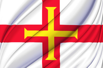Obraz premium Guernsey waving flag illustration.