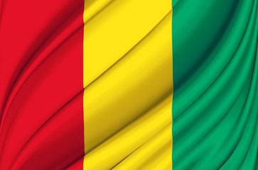 Obraz premium Guinea waving flag illustration.