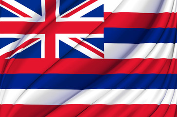 Hawaii waving flag illustration.