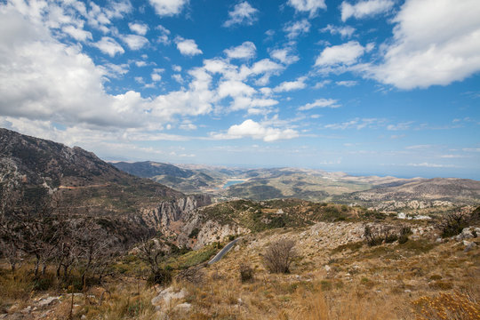 Scenic view of mountains in Crete