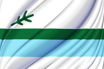 Labrador waving flag illustration.