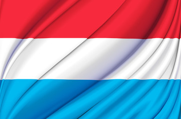 Luxembourg waving flag illustration.