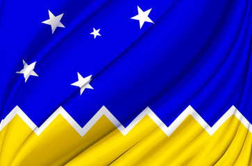 Magallanes waving flag illustration.