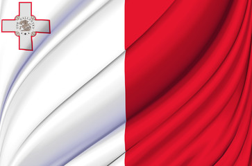 Malta waving flag illustration.
