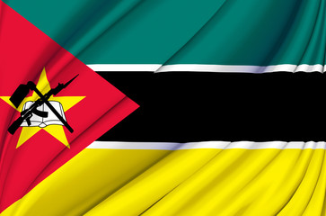 Mozambique waving flag illustration.