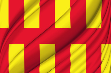 Northumberland waving flag illustration.