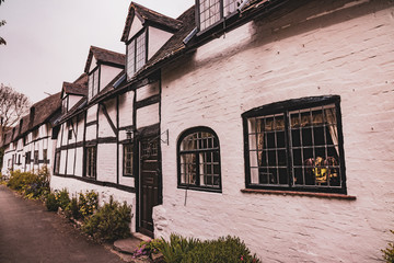 Fototapeta na wymiar Shottery Village Stratford upon Avon, Warwickshire, England UK. Location of Ann Hathaways cottage (Wife of William Shakespeare)
