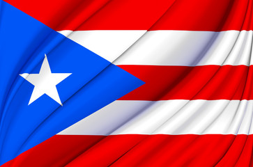 Puerto Rico waving flag illustration.