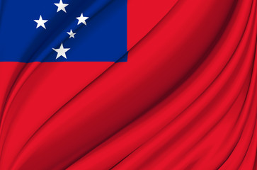 Samoa waving flag illustration.