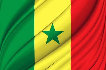 Senegal waving flag illustration.