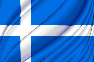 Obraz premium Shetland waving flag illustration.