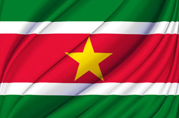Suriname waving flag illustration.