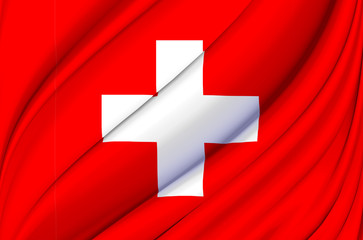 Switzerland waving flag illustration.