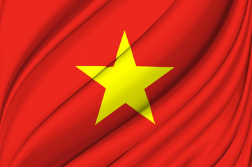 Vietnam waving flag illustration.