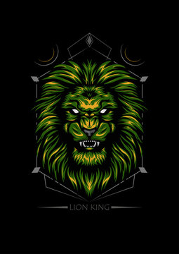 lion logo. Vector Color Lion head Illustration. angry lion