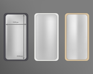 Mesh, gray colored phone backgrounds kit.