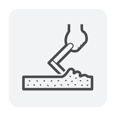 Paver block brick floor work vector icon design.
