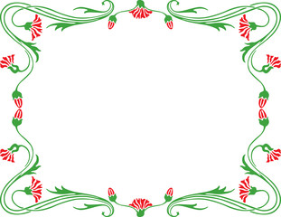 Vector floral frame from decorative stylized flowers