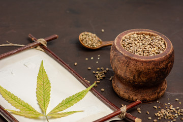 Industrial marijuana seeds in a bowl