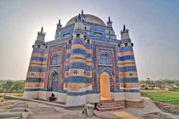 The Tomb of Bibi Jawindi  -  one of the five monuments in Uch Sharif, Punjab, Pakistan