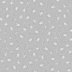 Chinese yuan silver coins seamless pattern. Delica