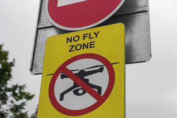  sign no drones flying  zone warning  safety illegal