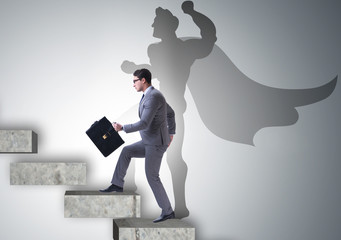 Businessman with aspiration of becoming superhero