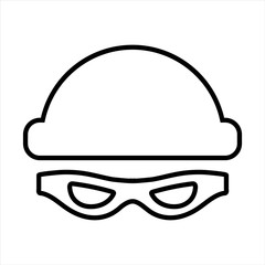 Thief line icon, logo isolated on white background