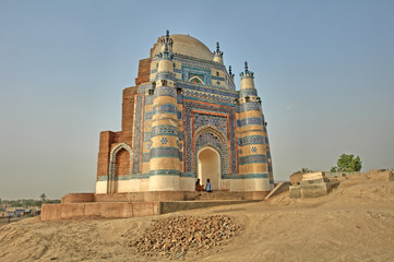 The Tomb of Bibi Jawindi  -  one of the five monuments in Uch Sharif, Punjab, Pakistan