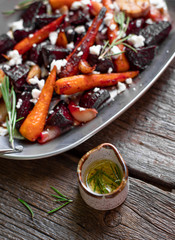 beetroot salad with carrots and garlic