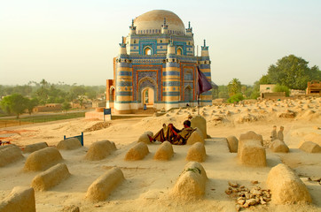 The Tomb of Bibi Jawindi  -  one of the five monuments in Uch Sharif, Punjab, Pakistan © robnaw