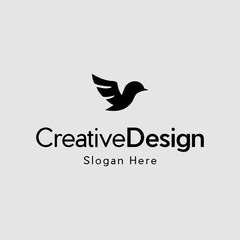 Simple dove bird flying logo, Flying Wings Bird Logo simple minimalist abstract design vector template. Bird logo design