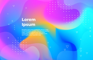 Abstract background. Gradient geometric shapes with futuristic minimal design, dynamic banner layout. Vector colorful cool flyer template backdrop