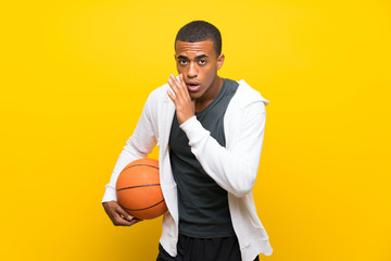 Fototapeta premium African American basketball player man whispering something