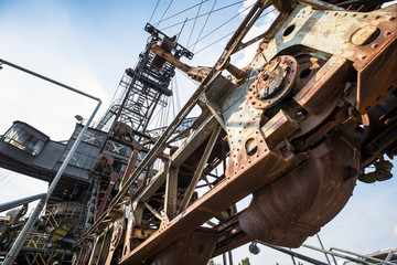 Gigantic excavators in disused coal mine Ferropolis, Germany